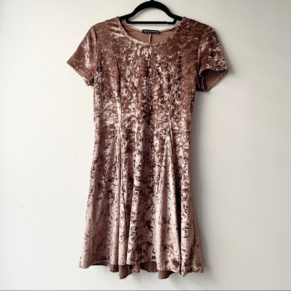 BRANDY MELVILLE velvet pale pink dress